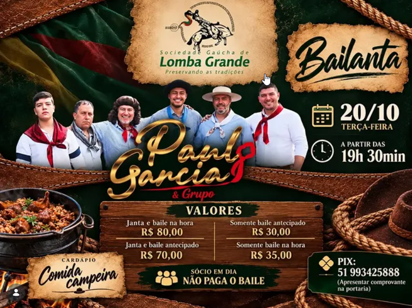 Bailanta com Paulo Garcia e Grupo